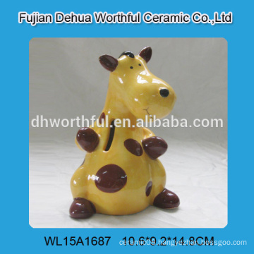 Lovely giraffe shaped ceramic cash box with slot